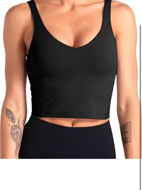 Amazon Black V-Neck Crop Tank Top